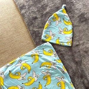 Little sleepies swaddle and hat set